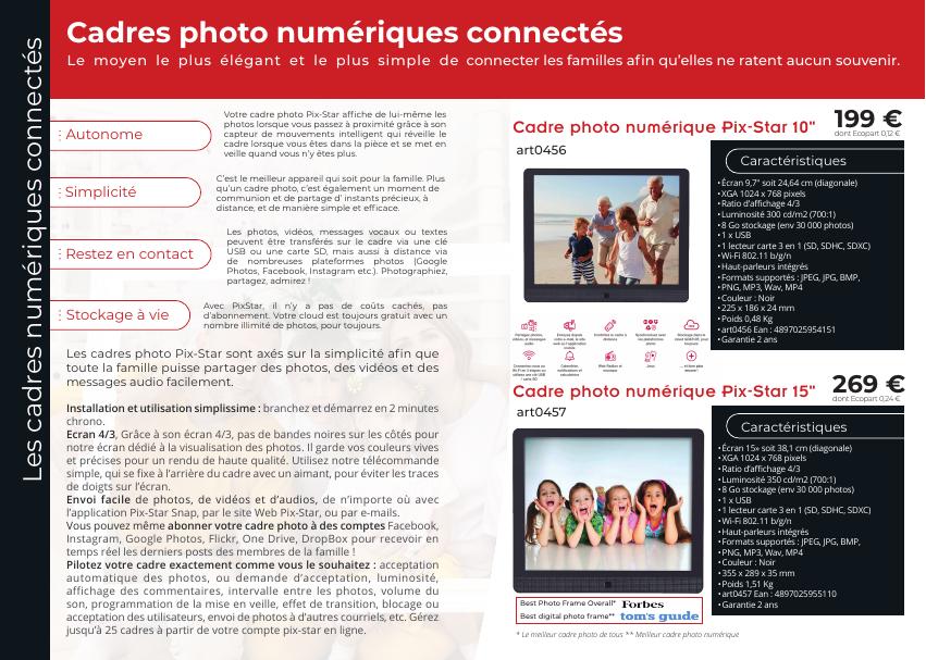 Cadres photo connectés Pix-Star du catalogue 2024