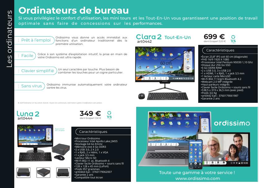 Ordinateurs fixes Ordissimo du catalogue 2024