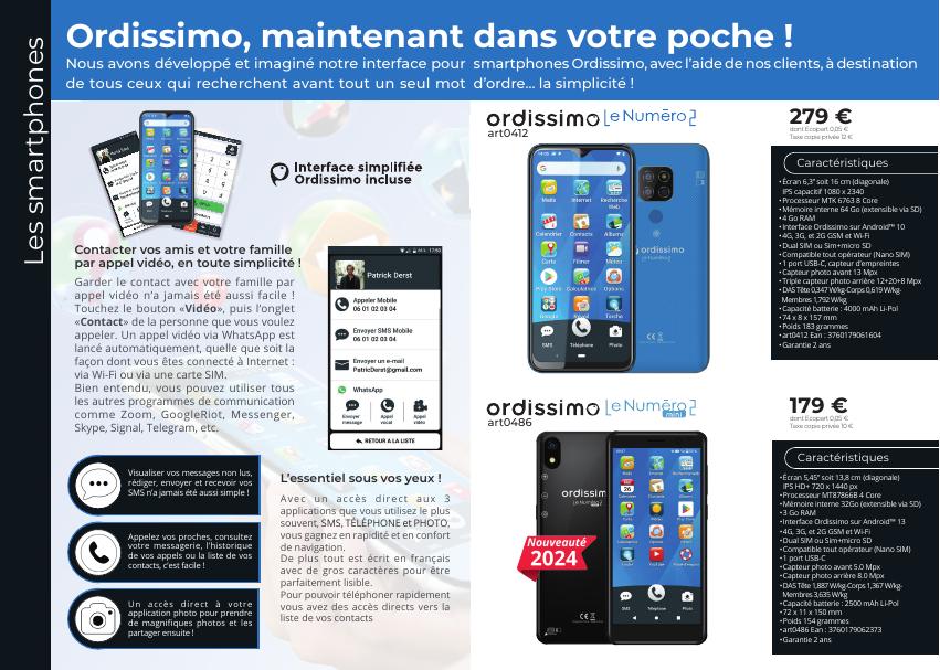Smartphones Ordissimo du catalogue 2024
